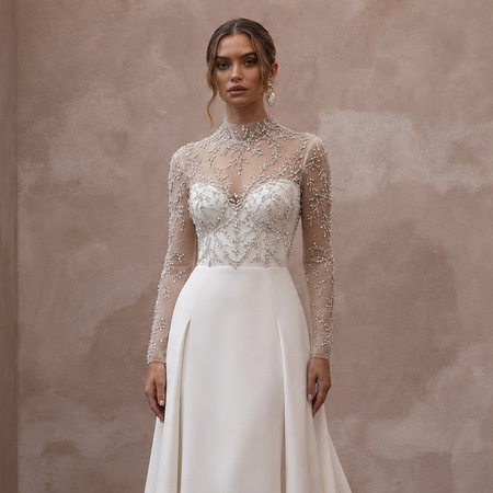 Premium Wedding Dresses with Crystal and Pearl Accents