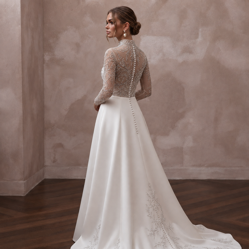 Premium Wedding Dresses with Crystal and Pearl Accents