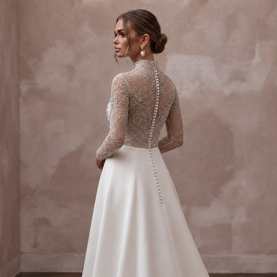 Premium Wedding Dresses with Crystal and Pearl Accents