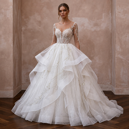 Premium Wedding Dresses with Layered Tulle Skirts
