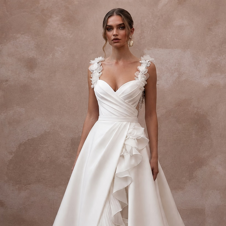 Premium Wedding Dresses with Silk, Organza, and Crepe Details - Apparel & Accessories > Clothing > Wedding & Bridal Party Dresses > Wedding Dresses - Mignonette Bridal