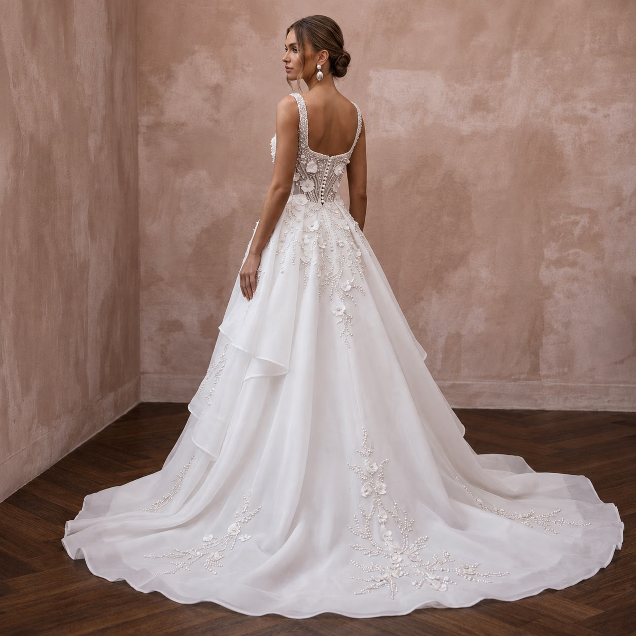Princess Organza Wedding Dress with Detachable Train