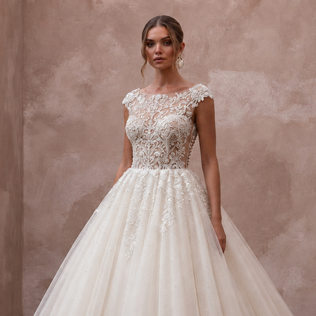 Princess Tulle Ball Gown Wedding Dress for a Formal Wedding