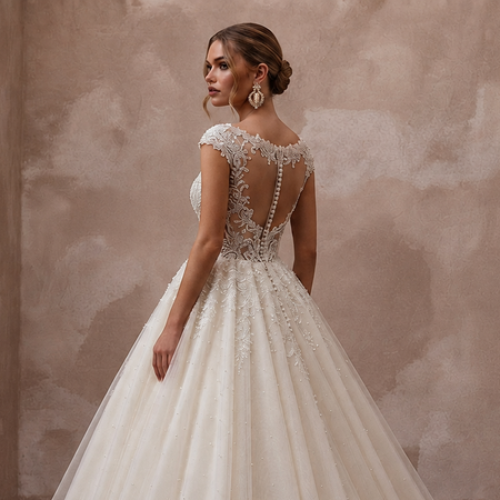 Princess Tulle Ball Gown Wedding Dress for a Formal Wedding