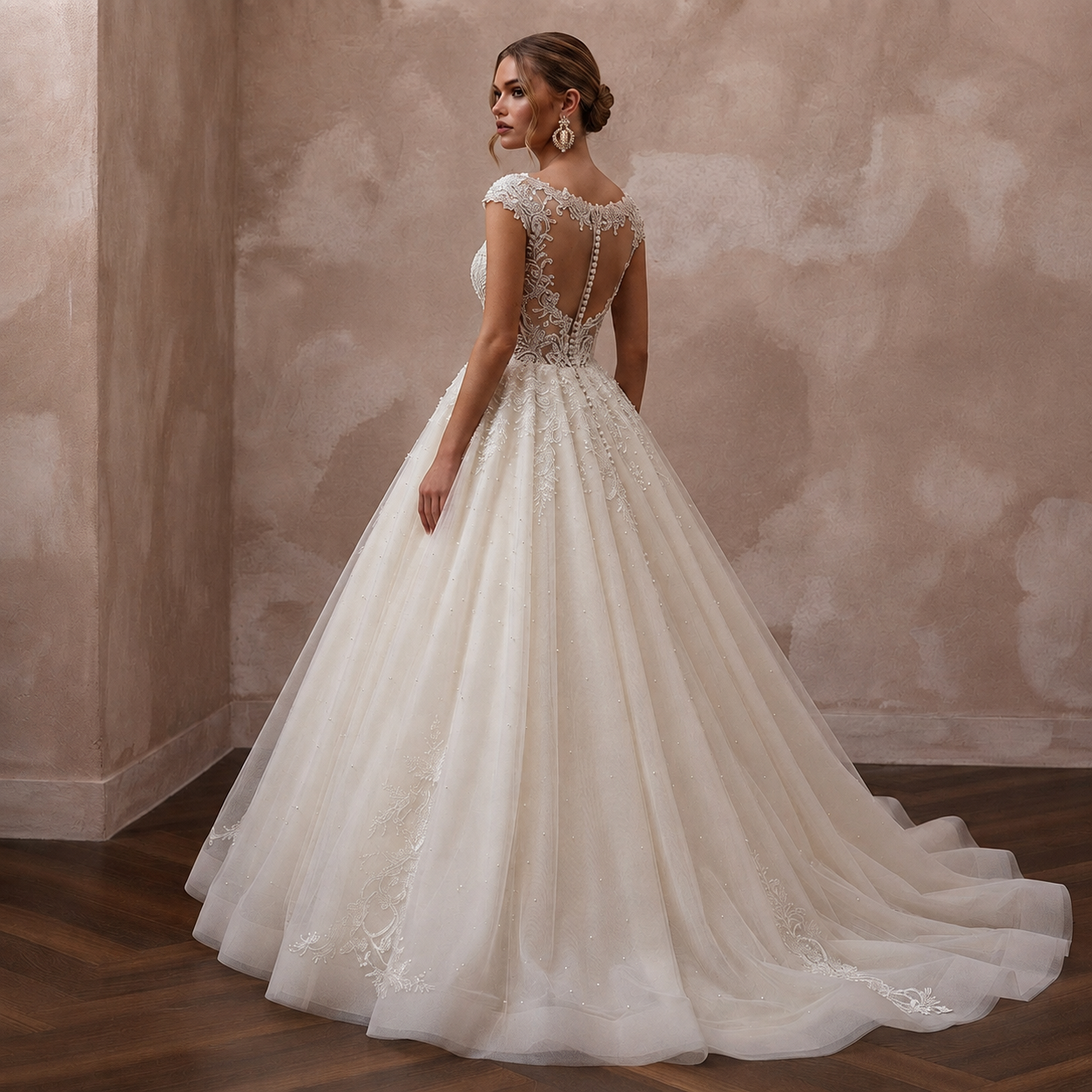 Princess Tulle Ball Gown Wedding Dress for a Formal Wedding
