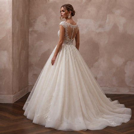 Princess Tulle Ball Gown Wedding Dress for a Formal Wedding