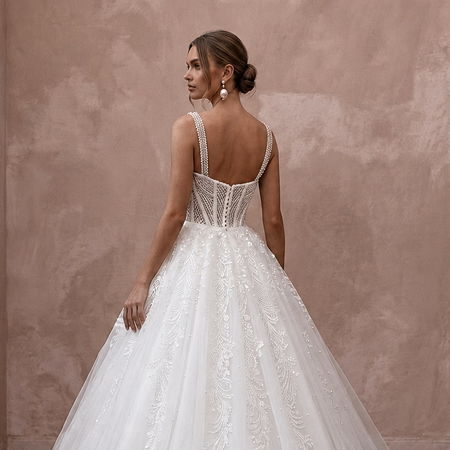 Princess Tulle Corset Wedding Dress with Ball Gown Silhouette