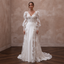 Puff Sleeve Lace Wedding Dress for an Outdoor Ceremony - Apparel & Accessories > Clothing > Wedding & Bridal Party Dresses > Wedding Dresses - Mignonette Bridal