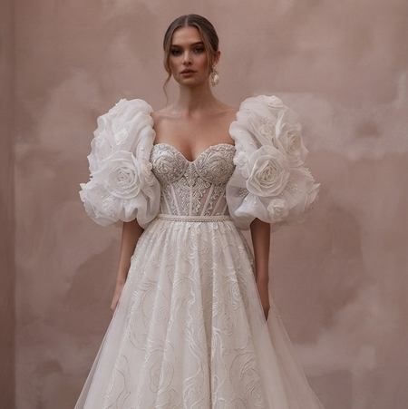 Puff Sleeve Wedding Dresses with Romantic Volume