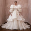 Puff Sleeve Wedding Dresses with Voluminous Organza Design - Apparel & Accessories > Clothing > Wedding & Bridal Party Dresses > Wedding Dresses - Mignonette Bridal