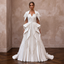 Pure Diamond White Satin Origami Gown for Vow Renewal