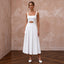 Pure White Cotton Poplin Cut - Out Waist Midi Dress for Courthouse Union - Apparel & Accessories > Clothing > Wedding & Bridal Party Dresses > Wedding Dresses - Mignonette Bridal