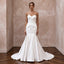 Pure White Matte Satin Dropped Waist Trumpet Wedding Dress