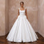 Pure White Mikado Silk Basque Waist Ball Gown for Church Ceremony