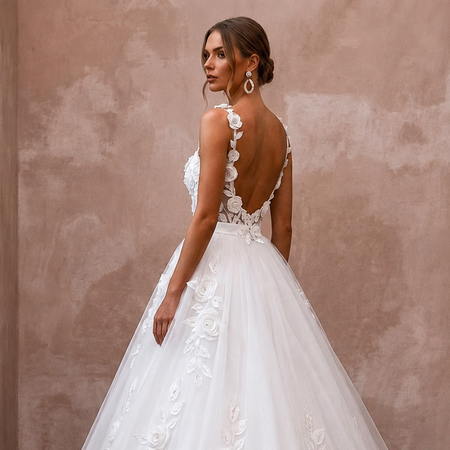 Pure White Wedding Dresses with Timeless Ball Gown Designs - Apparel & Accessories > Clothing > Wedding & Bridal Party Dresses > Wedding Dresses - Mignonette