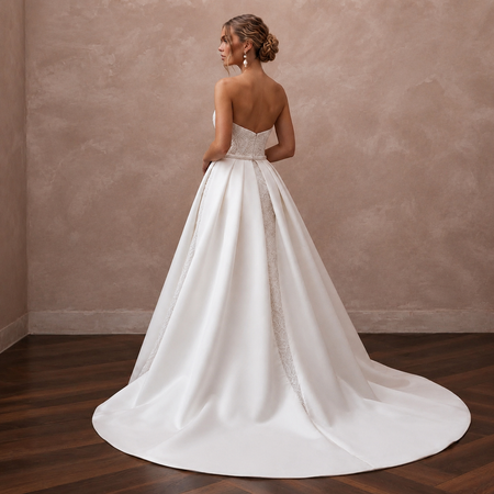 Reception Lace Wedding Dress with Detachable Skirt - Apparel & Accessories > Clothing > Wedding & Bridal Party Dresses > Wedding Dresses - Mignonette Bridal
