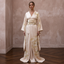 Refined Champagne Silk Habotai Kimono Dress for Engagement Tea
