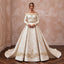 Regal Ivory Brocade Ball Gown Bridal Dress for Christmas Engagement Party