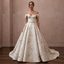 Regal Ivory Brocade Ball Gown for Christmas Engagement Party