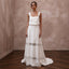 Relaxed Diamond White Linen Blend Dress for Backyard Reception - Apparel & Accessories > Clothing > Wedding & Bridal Party Dresses > Wedding Dresses - Mignonette Bridal
