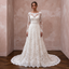 Retro Floral Lace Wedding Dress with Long Sleeves