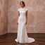 Retro White Eyelet Lace Sheath Wedding Gown for Backyard Vow Renewal