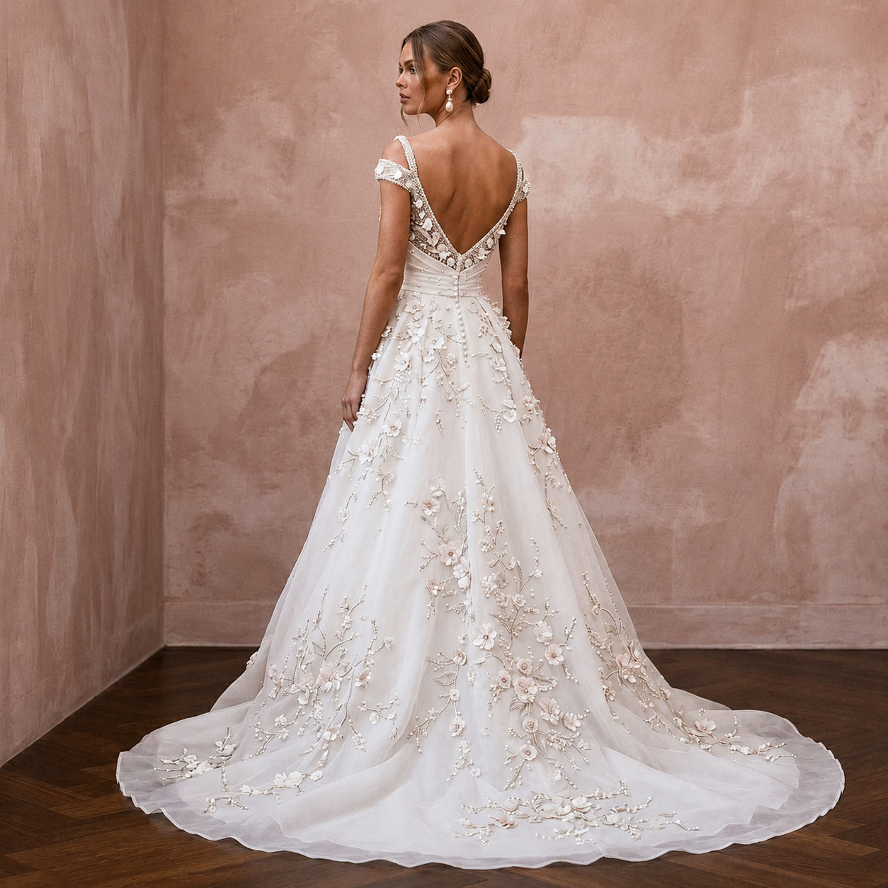 Romantic A-Line Wedding Gown for a Spring Wedding