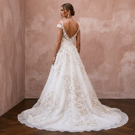 Romantic A-Line Wedding Gown for a Spring Wedding