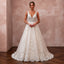 Romantic Beaded Lace Wedding Dress with A-Line Silhouette