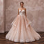 Romantic Blush Ombre Tulle Strapless Ball Gown for Outdoor Ceremony