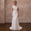 Romantic Chiffon Sheath Wedding Dress with Short Sleeves - Apparel & Accessories > Clothing > Wedding & Bridal Party Dresses > Wedding Dresses - Mignonette Bridal