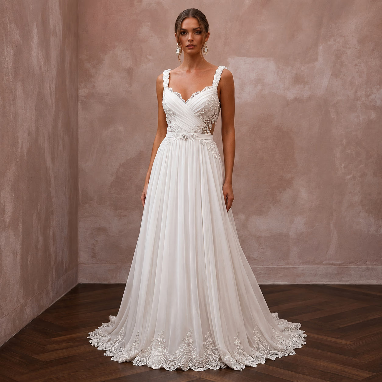 Romantic Chiffon Wedding Dress for a Second Wedding