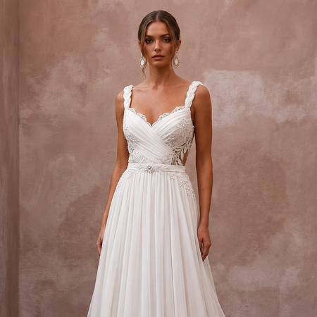 Romantic Chiffon Wedding Dress for a Second Wedding