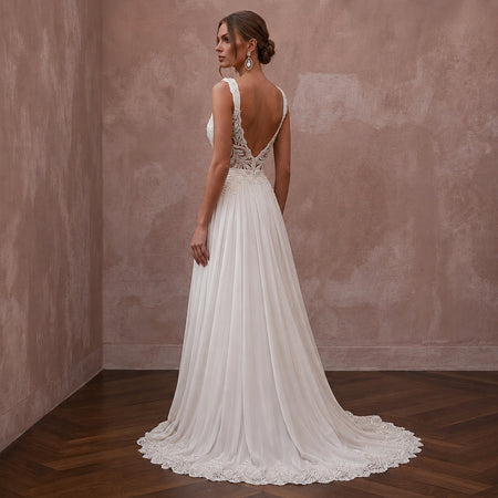Romantic Chiffon Wedding Dress for a Second Wedding