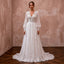 Romantic Chiffon Wedding Dress with Long Sleeves and A-Line Silhouette