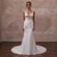 Romantic Crepe Mermaid Wedding Dress with Open Back