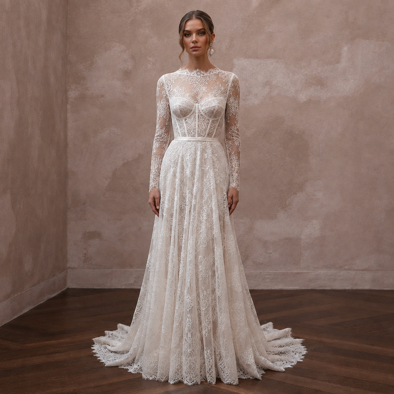 Romantic English Lace Wedding Dresses with Delicate Details