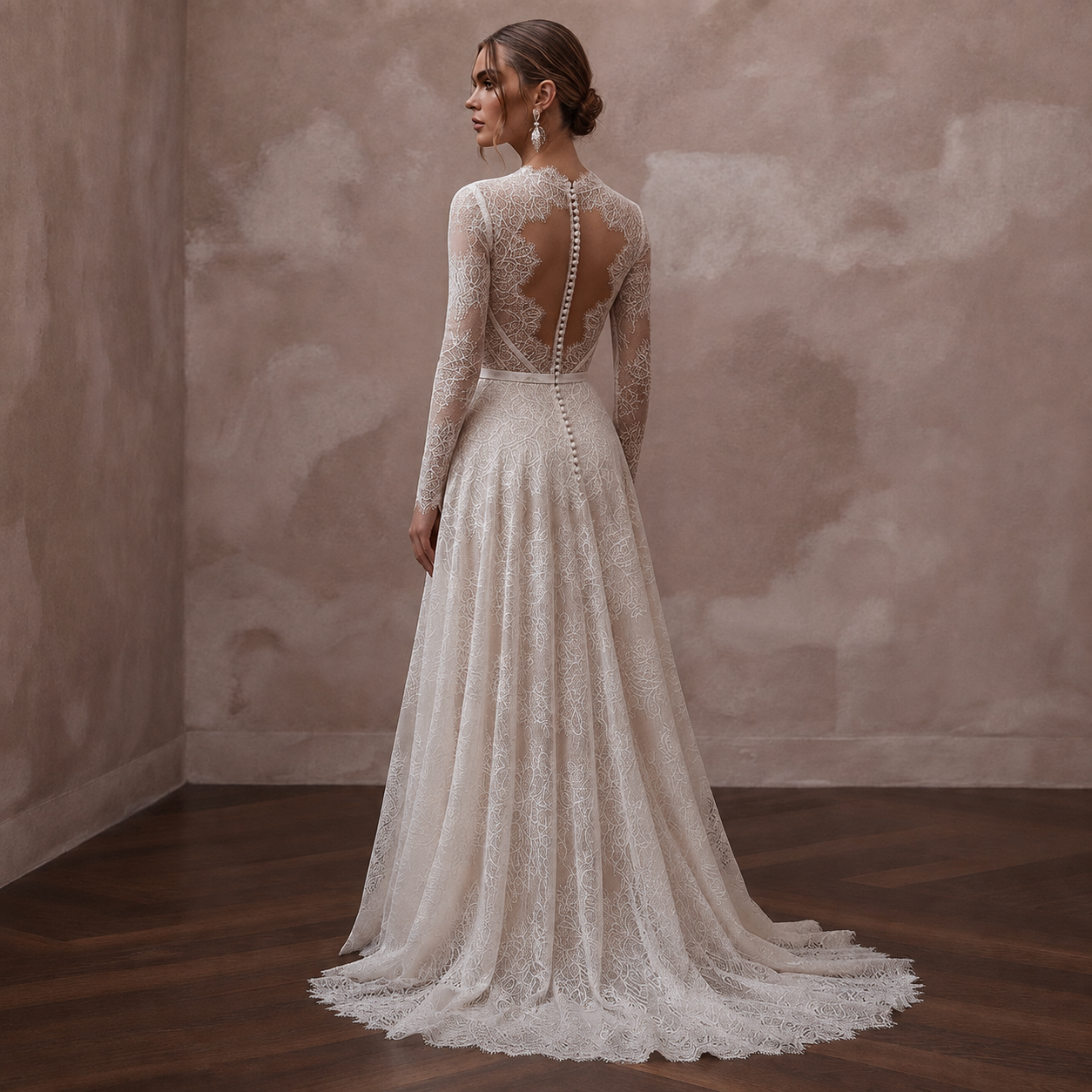 Romantic English Lace Wedding Dresses with Delicate Details