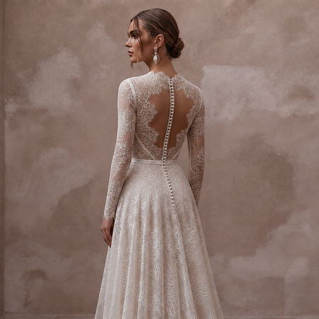 Romantic English Lace Wedding Dresses with Delicate Details