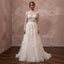 Romantic Garden Wedding Dress with Floral Appliques and A-Line Silhouette