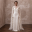 Romantic Ivory Embroidered Tulle Cape & Slip for Vow Renewal