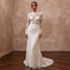 Romantic Ivory Lace Long Sleeve Sheath for Winter Rehearsal - Apparel & Accessories > Clothing > Wedding & Bridal Party Dresses > Wedding Dresses - Mignonette Bridal