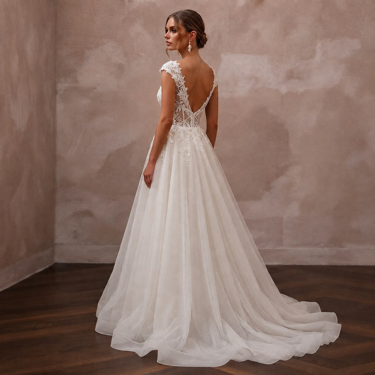 Romantic Ivory Tulle Ball Gown Bridal Dress for Courthouse Wedding Secondary image