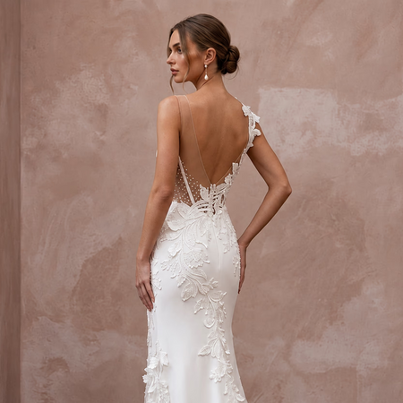 Romantic Lace Bridal Dress for a Second Ceremony
