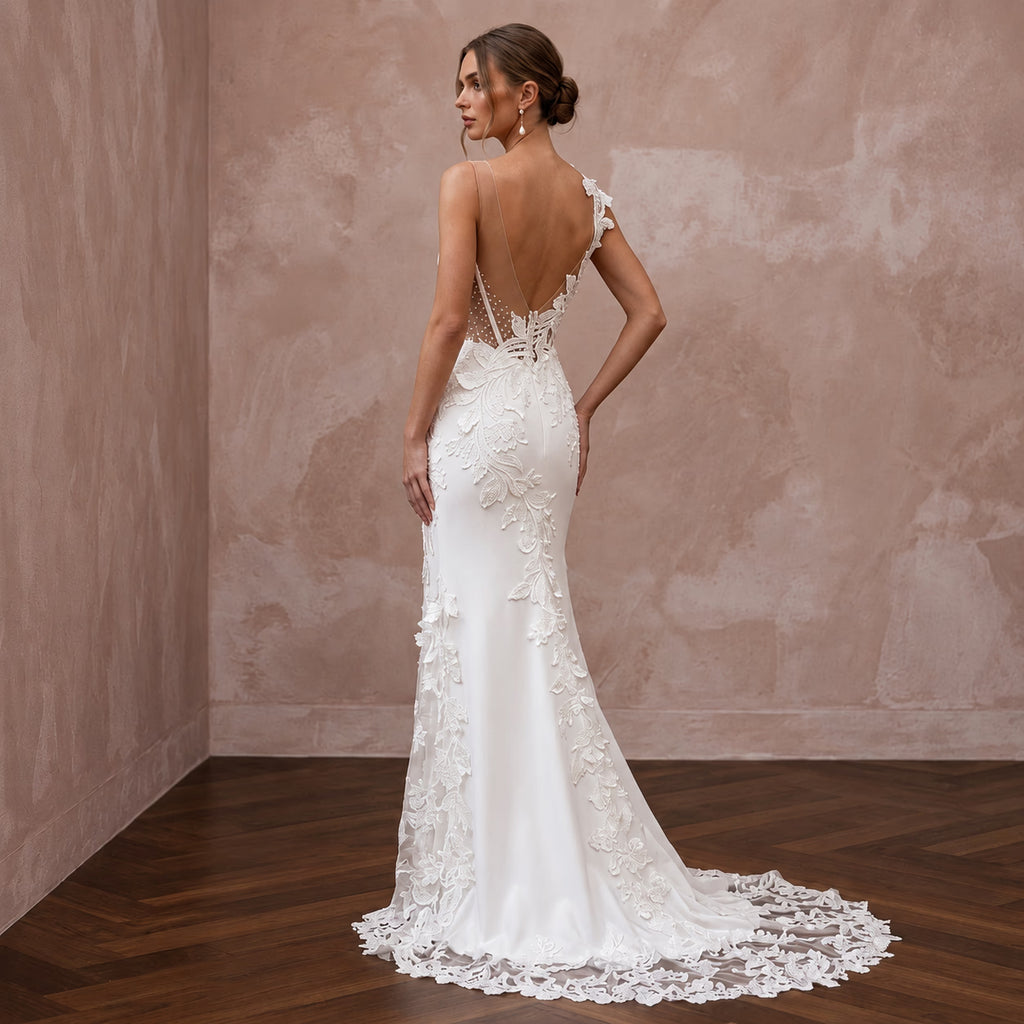 Romantic Lace Bridal Dress for a Second Ceremony