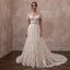 Romantic Lace Bridal Dress with Chapel Train for a Forest Wedding
