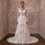 Romantic Lace Bridal Dress with Floral Motifs for an Outdoor Ceremony