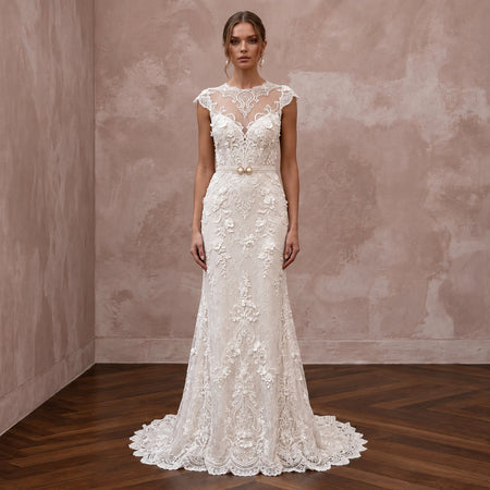 Romantic Lace Wedding Dress for a Second Marriage