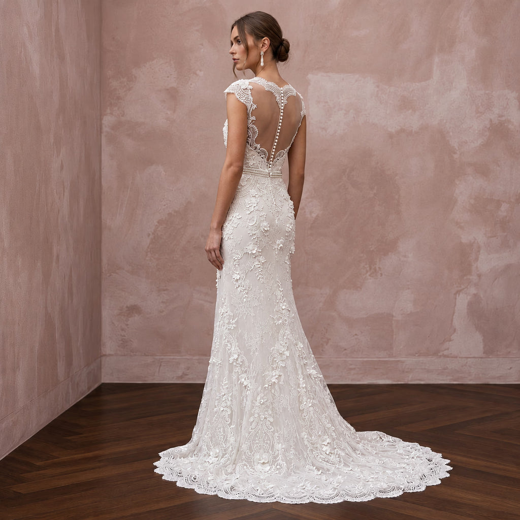 Romantic Lace Wedding Dress for a Second Marriage