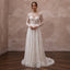 Romantic Lace Wedding Dress with Long Sleeves and A-Line Silhouette